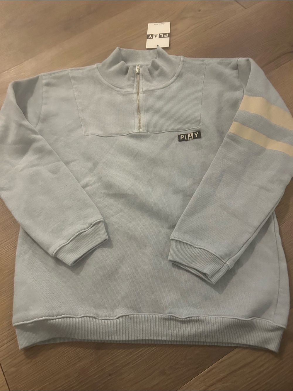 Light Blue Half-Zip Kids Sweatshirt